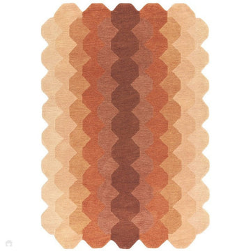 Hive Modern Geometric Hexagonal Ombre Gradient Hand-Woven Wool Low Profile Short Pile Rust/Beige/Terra/Brown Rug-Asiatic Carpets-Rug Love - The Most Loved Rug Store